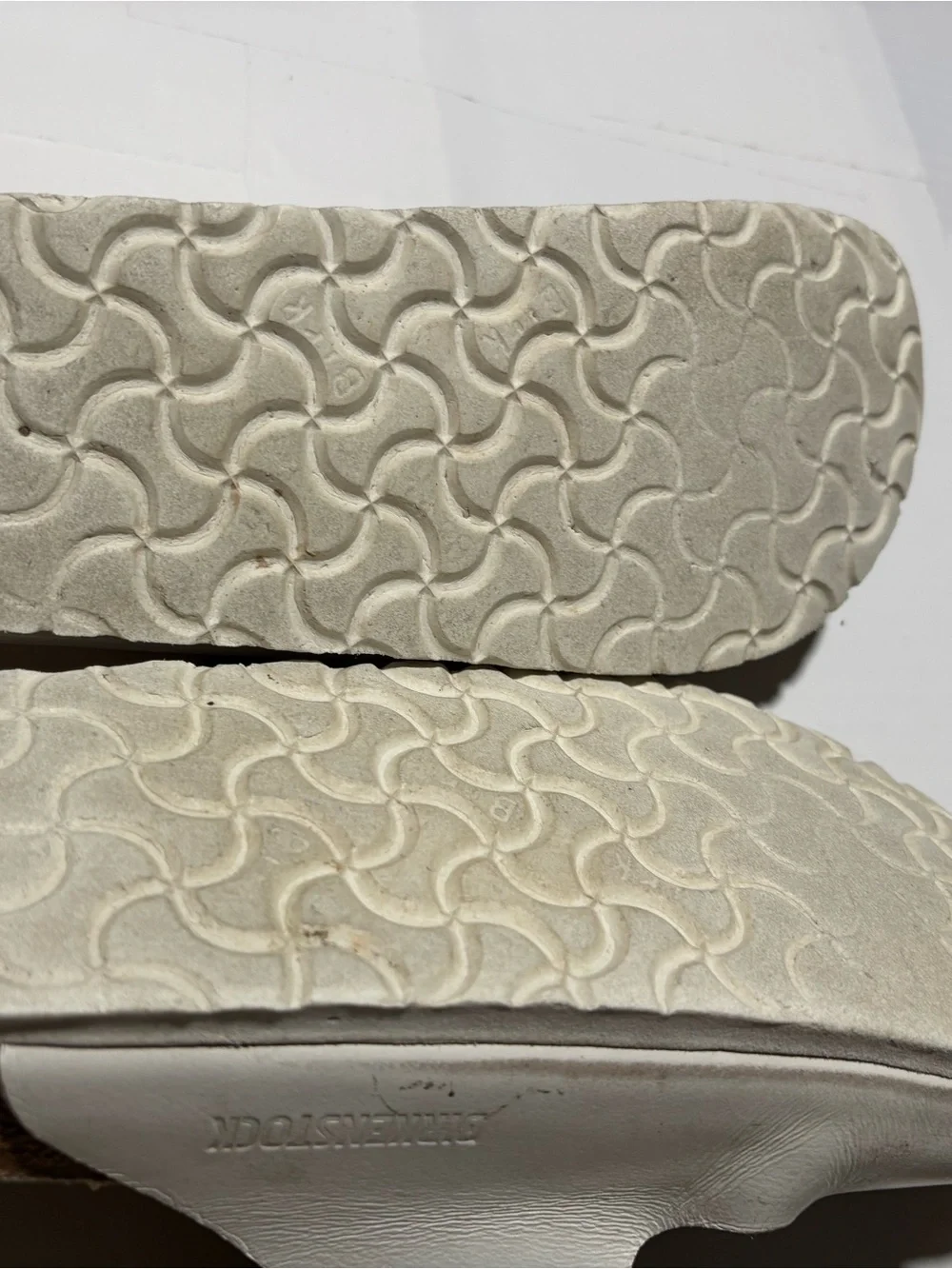 Birkenstock White Double-Buckle Slide Sandals size 38